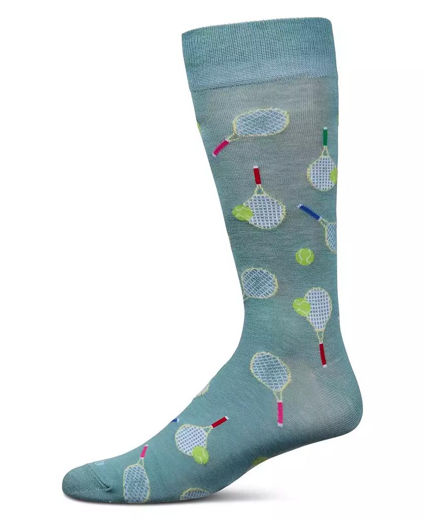 Memoi Men's Tennis Rayon Crew Socks