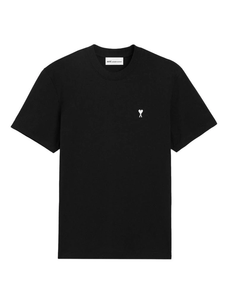 AMI Embroidered Logo Black Crew Neck T-Shirt