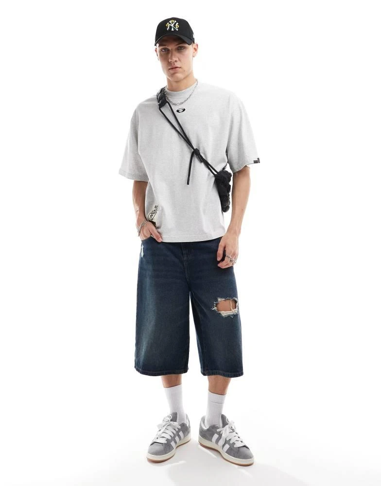 AAPE Aape By A Bathing Ape over sized t-shirt with cut and sew detail in grey 4