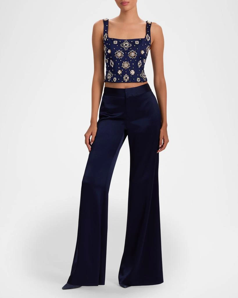 Alice + Olivia Lilianna Embellished Satin Corset Top 2