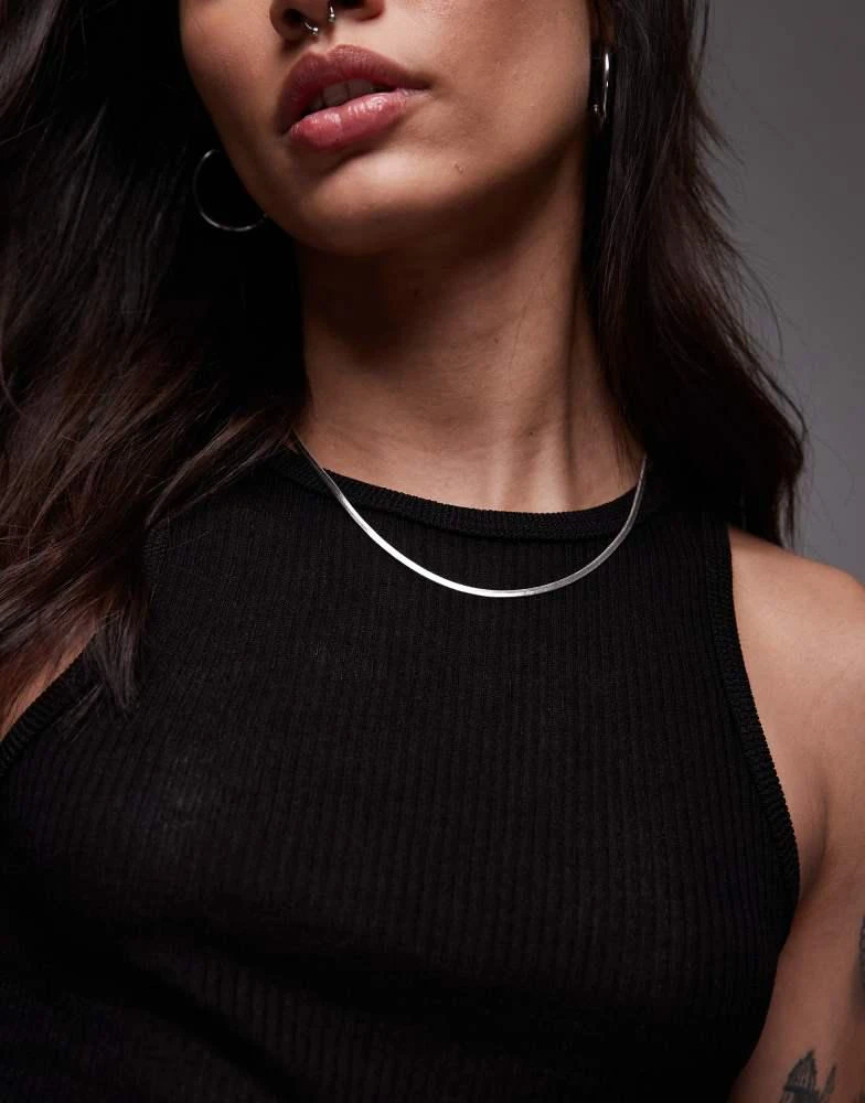 Mango Mango ribbed racer neck vest in black 3