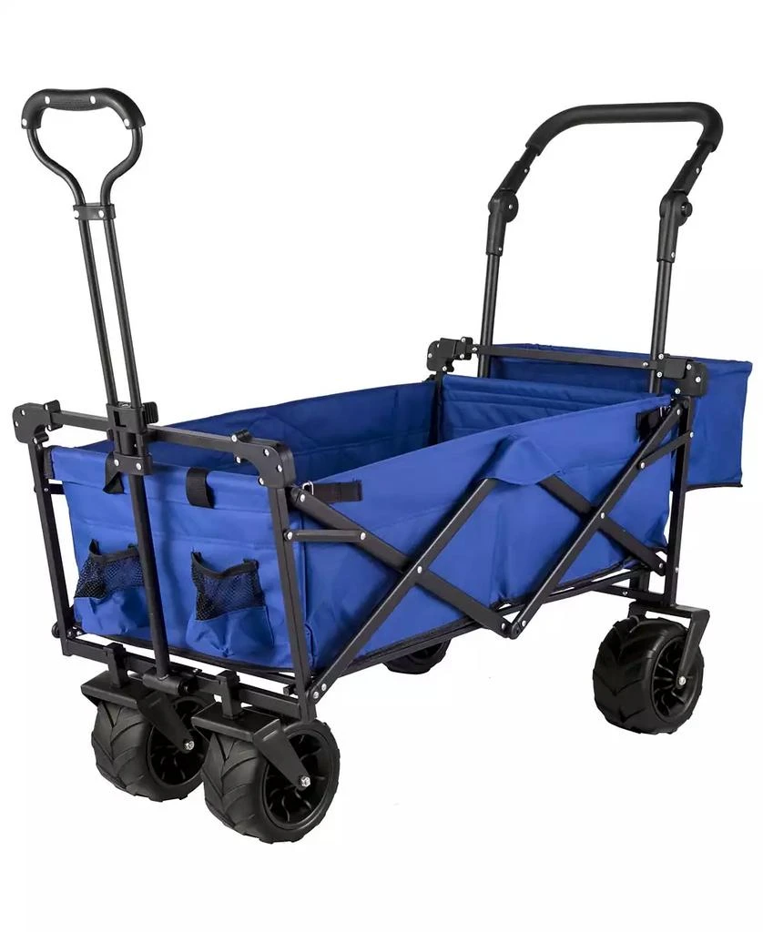 Mecale Extra Large Folding Wagon with Removable Canopy 
Rear Storage, All-Terrain Utility Cart, Blue 6