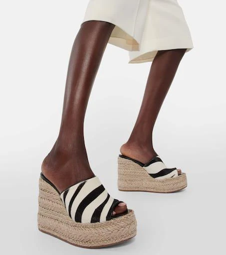 Christian Louboutin Ariella zebra-print calf hair espadrille wedges 4