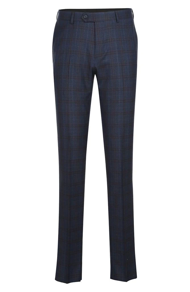 English Laundry Plaid Trim Fit Notch Lapel Wool Blend Two-Piece Suit 10