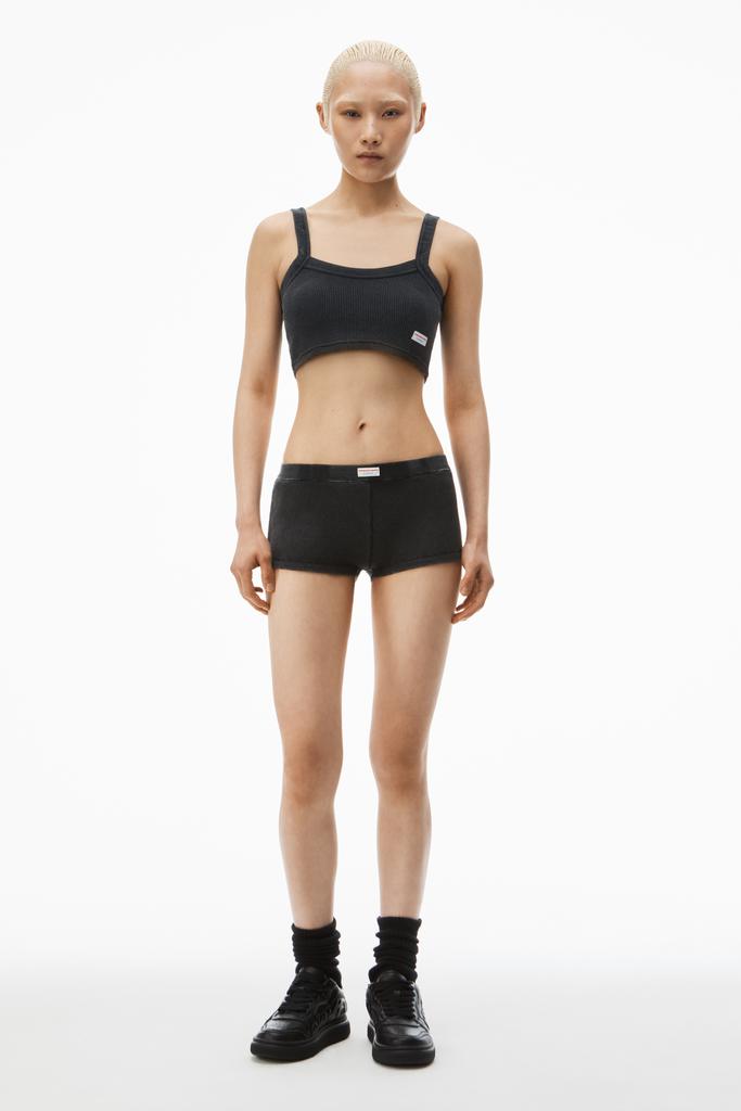 Shop boy short in waffle-knit cotton stretch on Sale at