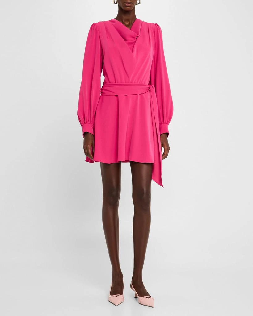 Black Halo Russel Belted Cowl-Neck Mini Dress 4
