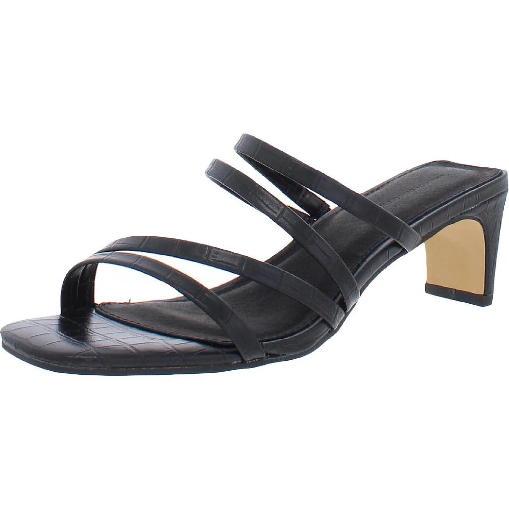 French Connection Parker Womens Faux Leather Square Toe Block Heels 1