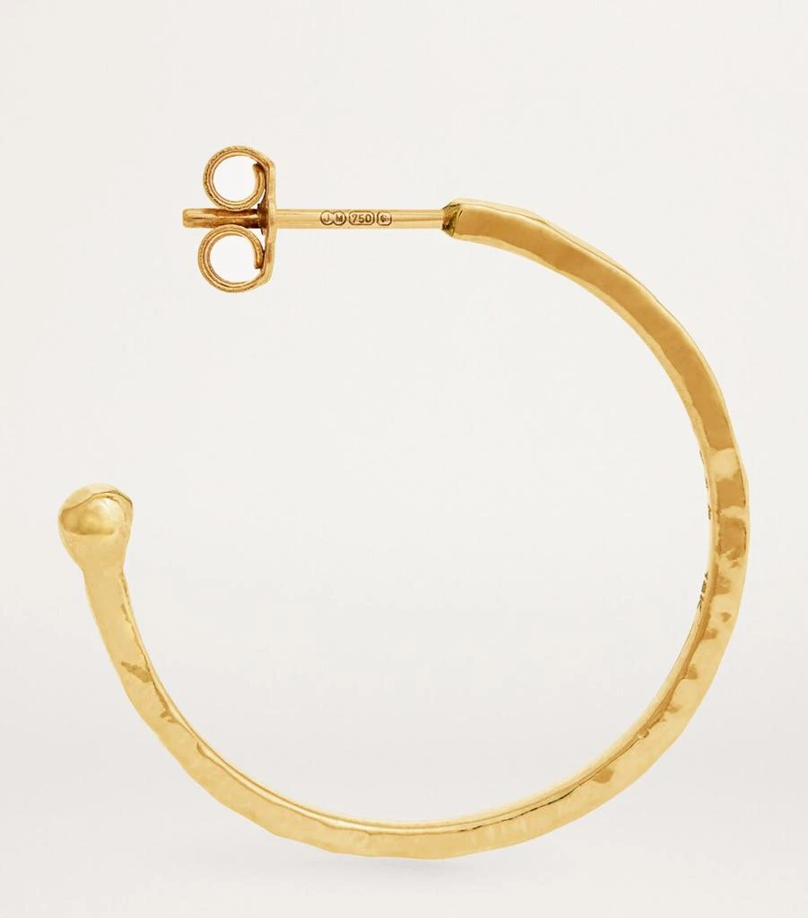 Jennifer Meyer Small Yellow Gold Hammered Hoop Earrings 4