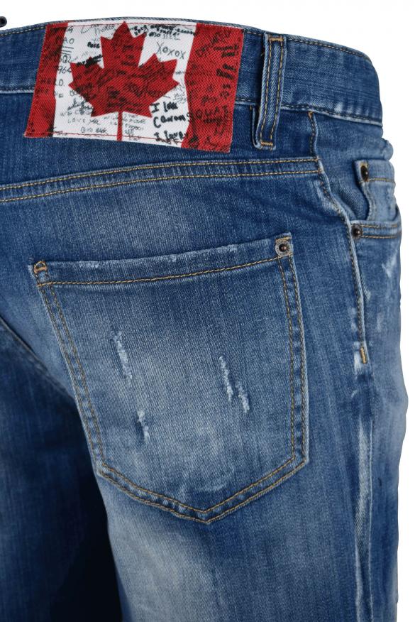 Dsquared2 Luxury shorts dsquared2 blue denim tear off shorts with canadian patch