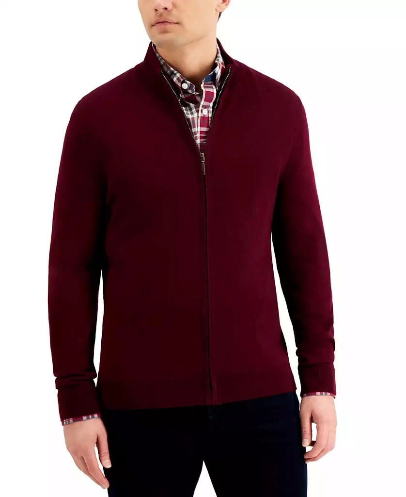 Club Room Men's Merino Zip-Front Sweater, Created for Macy's 1