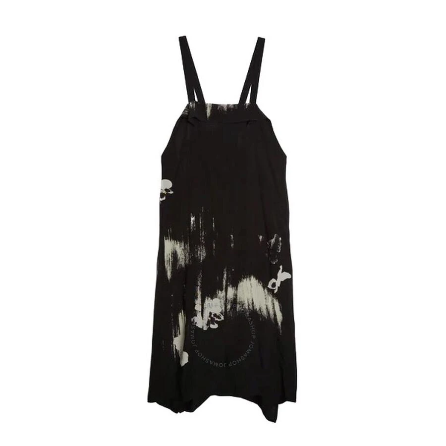 YOHJI YAMAMOTO Ladies Black Blurred Pansy Print Dress 1