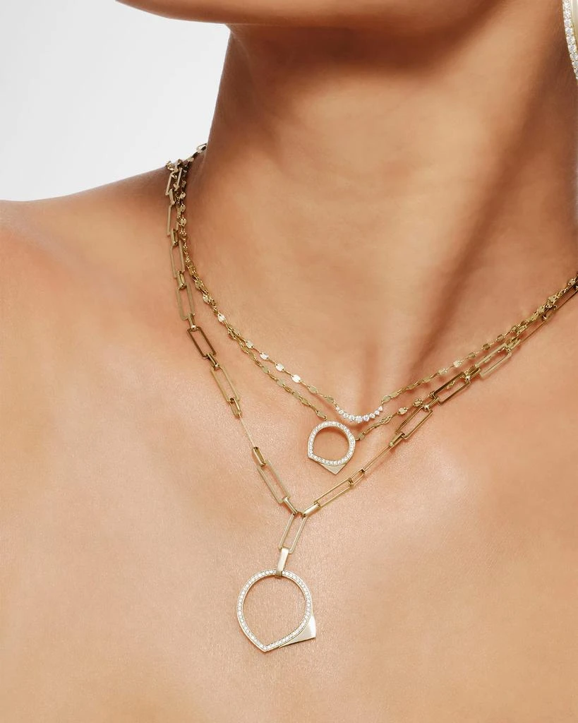 LANA Eclipse Diamond Paperclip Lariat Necklace 2