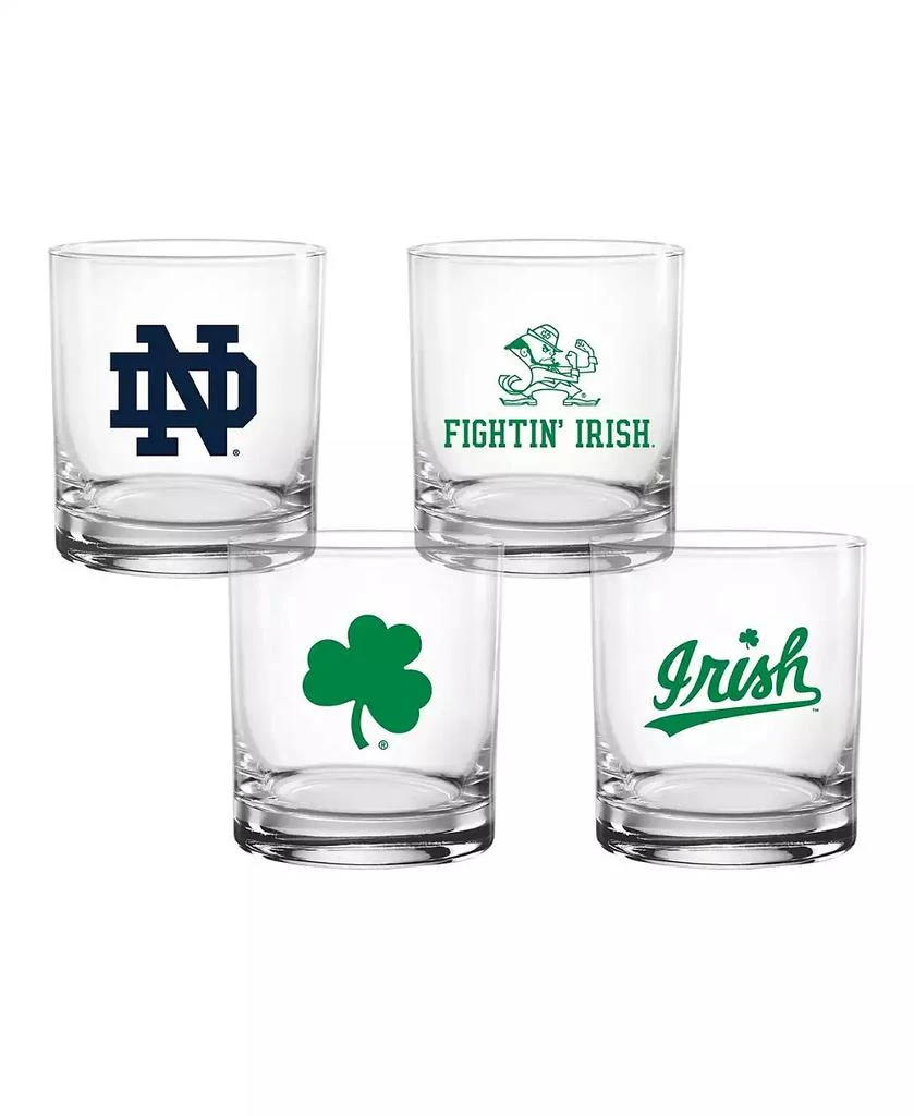 Indigo Falls Notre Dame Fighting Irish 4-Pack Collector
s 14oz. Rocks Glass Set