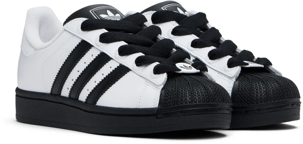 Adidas Big Kids White & Black Superstar II Sneakers 4