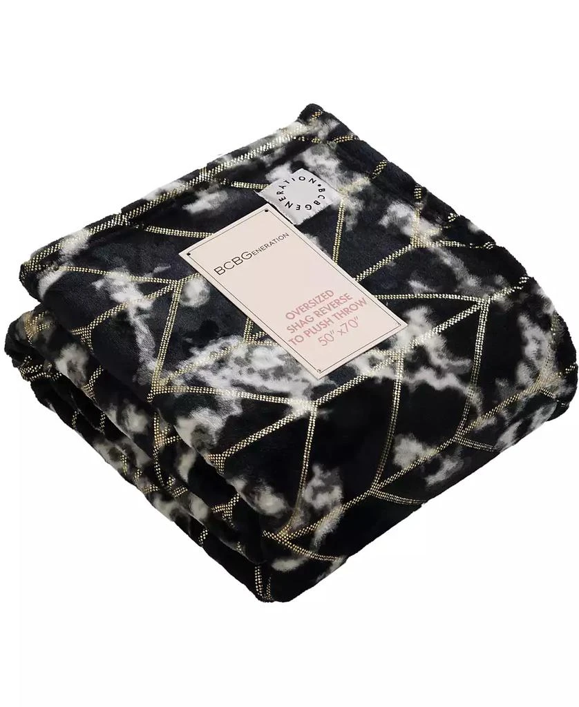 BCBG Marble Foil Printed Plush Throw, 50" x 70", Exclusively at Macy’s 4