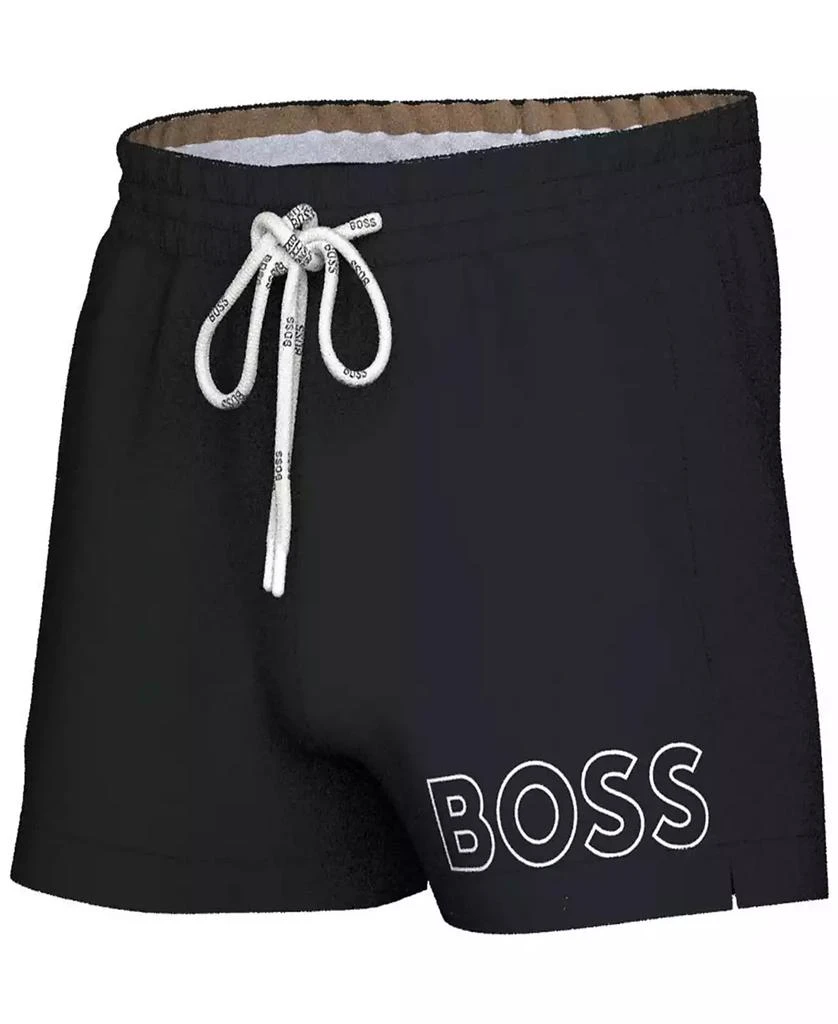 Hugo Boss Men's Mooneye Outlined Logo Drawstring 3" Swim Trunks 4