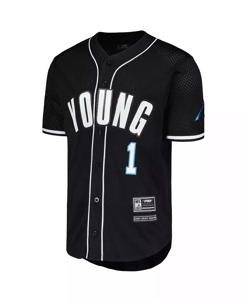 Pro Standard Men's Bryce Young Black Carolina Panthers Mesh Baseball Button-Up T-shirt 2
