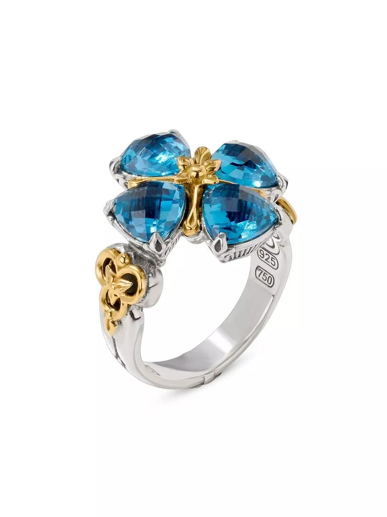 Konstantino Anthos Prism Silver, 18K Gold & Blue Spinel Ring 1