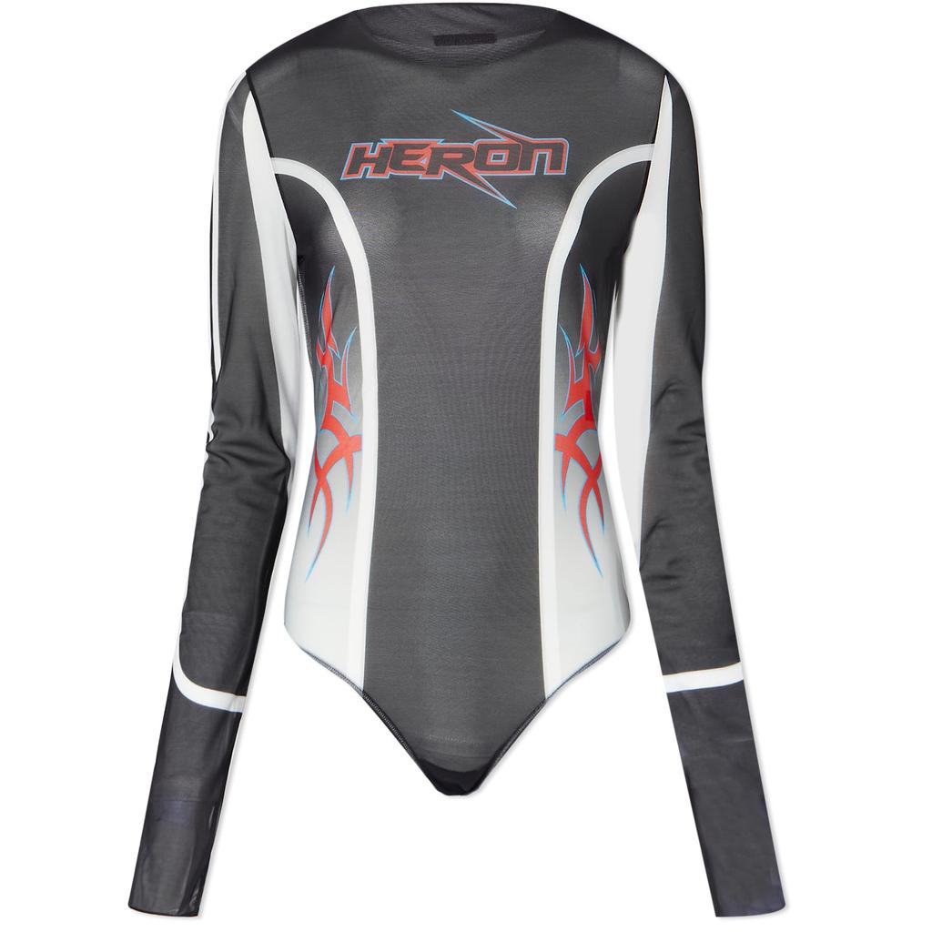 【関税込み】Heron Preston グレー HPNY ボディスーツ Heron Preston Heron Preston HP Gothic Mesh Body Suit - Tops