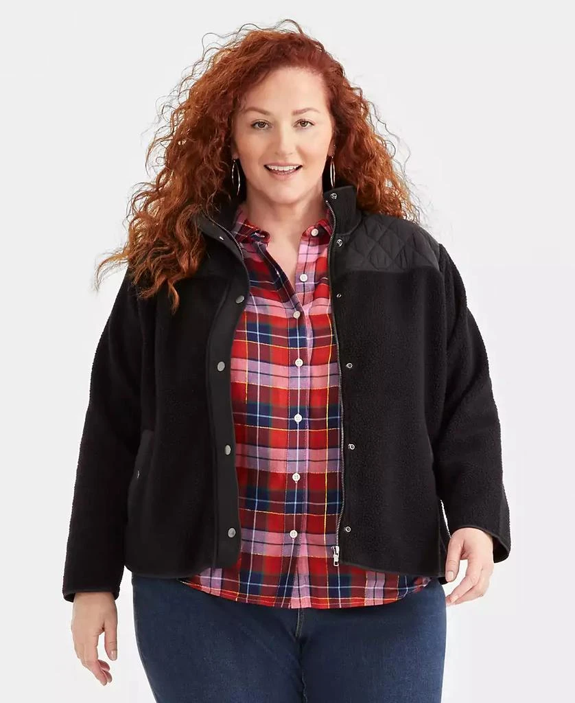 Style & Co Plus Size Quilted-Yoke Sherpa Jacket, Created for Macy's 1