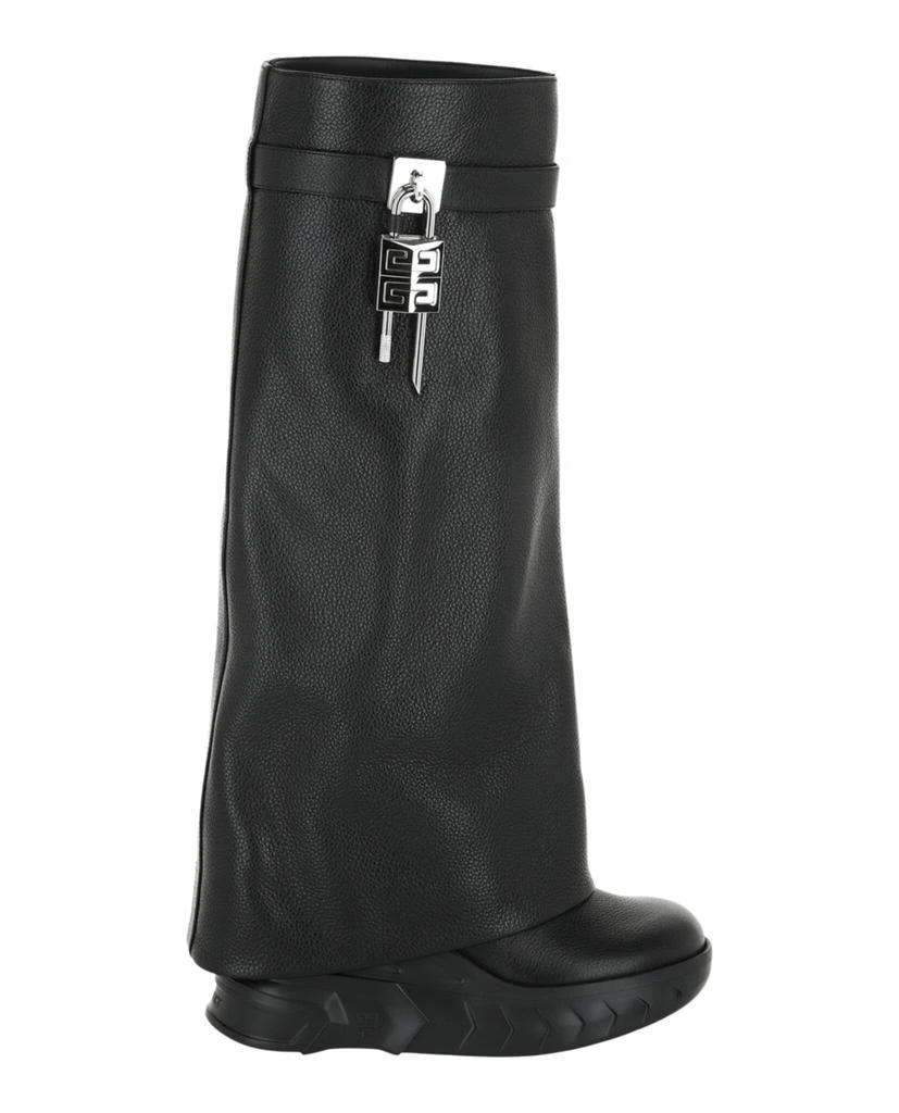 Givenchy Shark Lock Biker Boots In Grained Leather 1