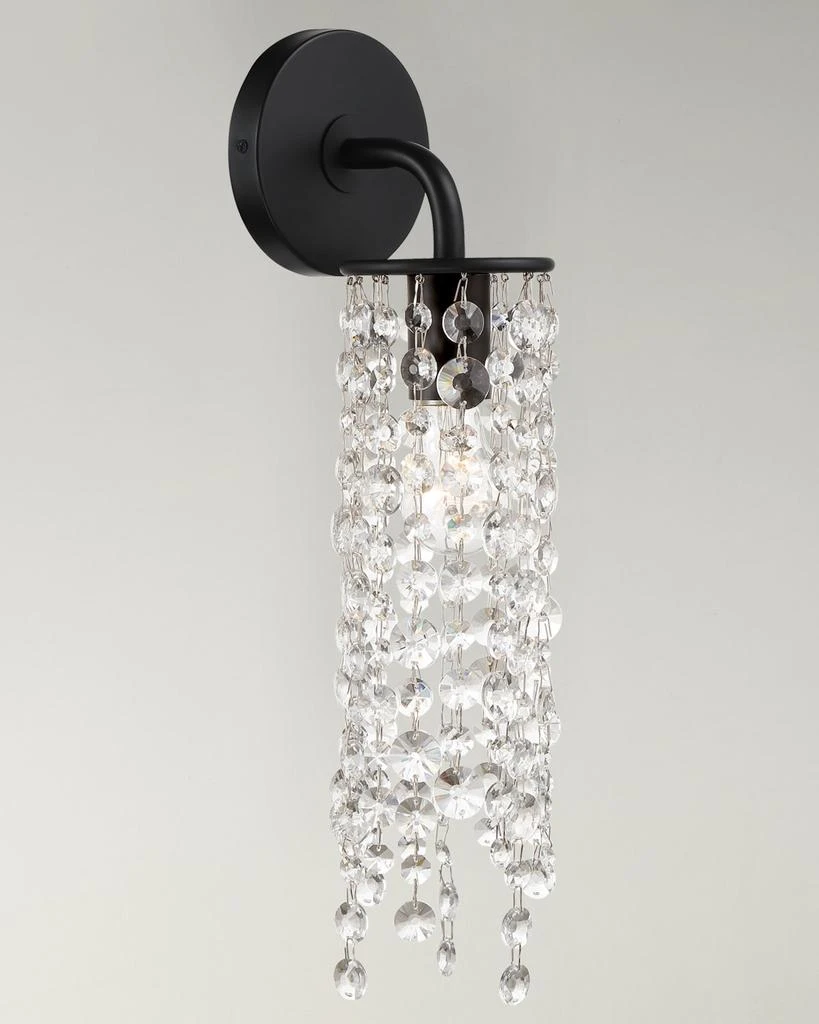 Crystorama Gabrielle 1-Light Matte Black Wall Mount 1