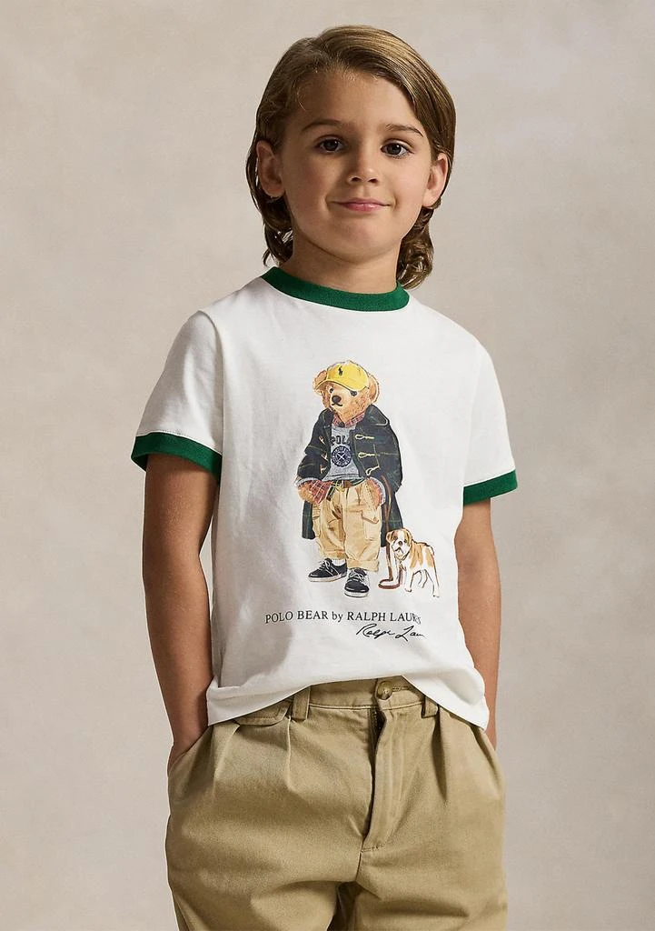 Ralph Lauren Boys 2-7 Polo Bear Cotton Ringer Tee