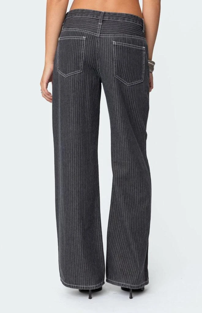 Edikted Pinstripe Low Rise Jeans 4