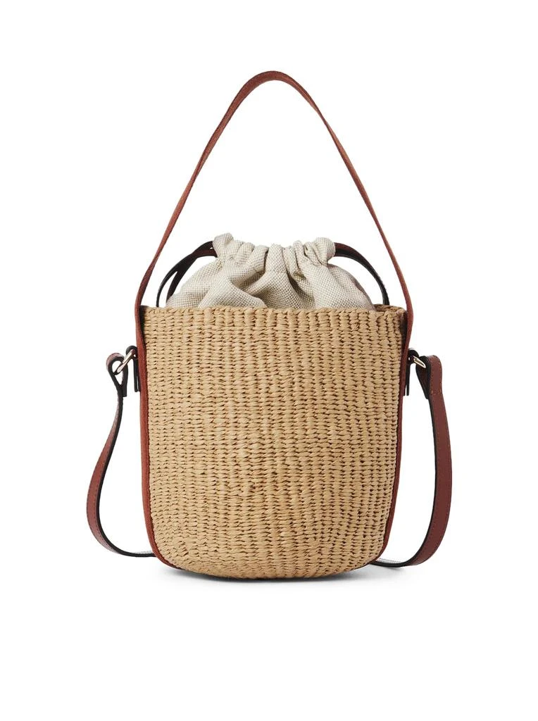 Chloe` HORSE MEDAL SMALL BASKET BAG IN NATURAL FIBERS 4