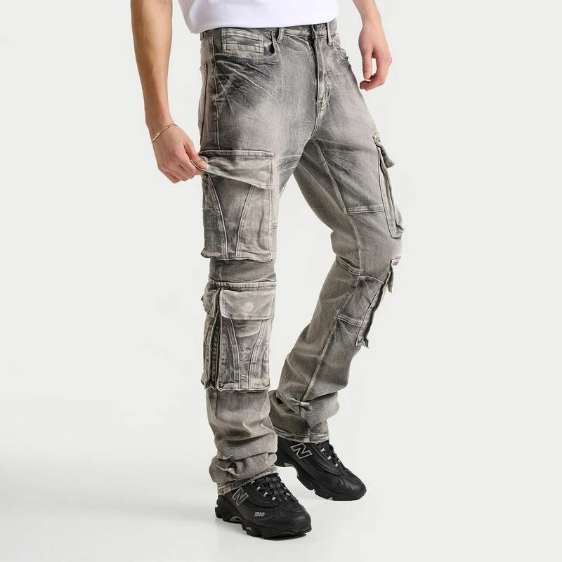 Smoke Rise Men's Smoke Rise Stacked Utility Cargo Denim Jeans 3