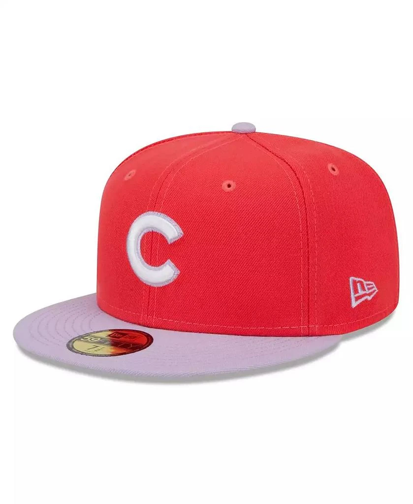 New Era Men's Red, Lavender Chicago Cubs Spring Color Two-Tone 59FIFTY Fitted Hat 1