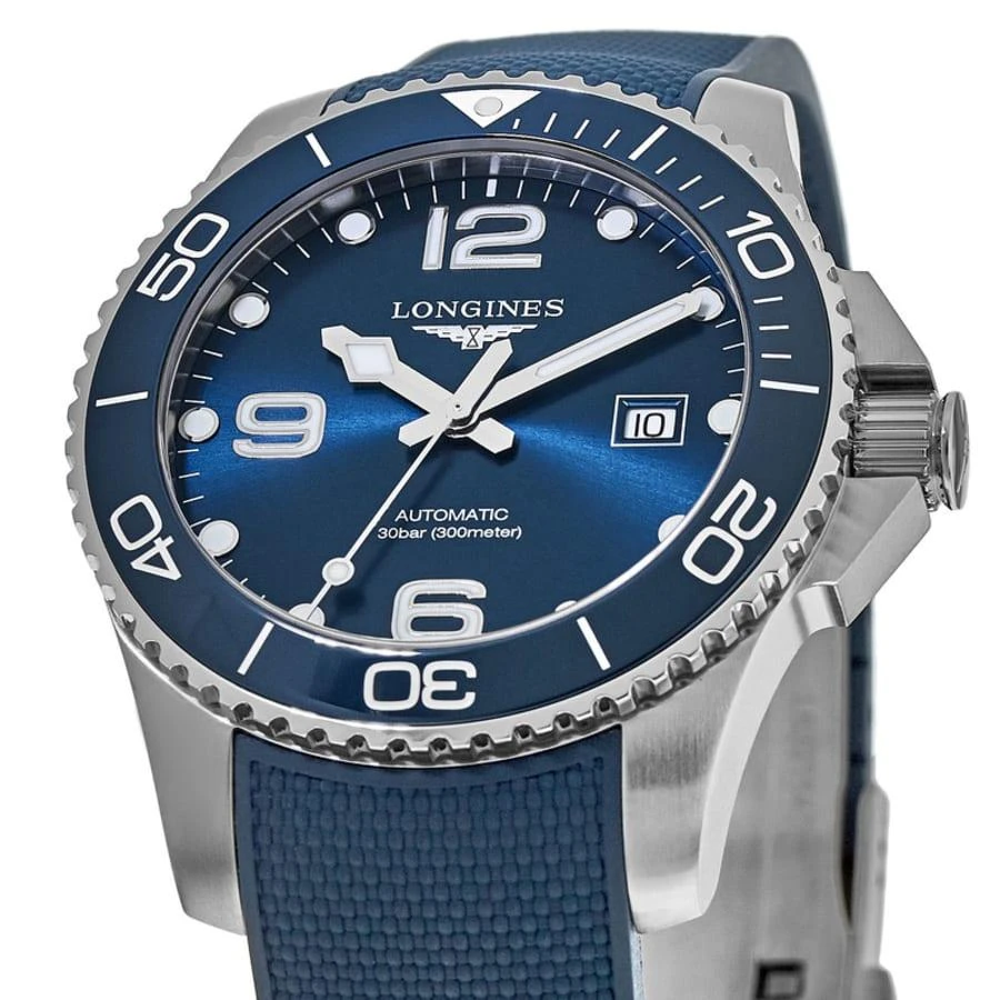 Longines HydroConquest Automatic Blue Dial Blue Rubber Strap Men's Watch L3.782.4.96.9 2