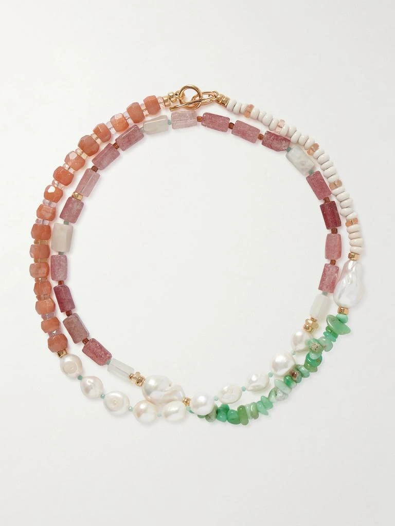 Lizzie Fortunato Cabana Gold-plated Multi-stone Beaded Necklace