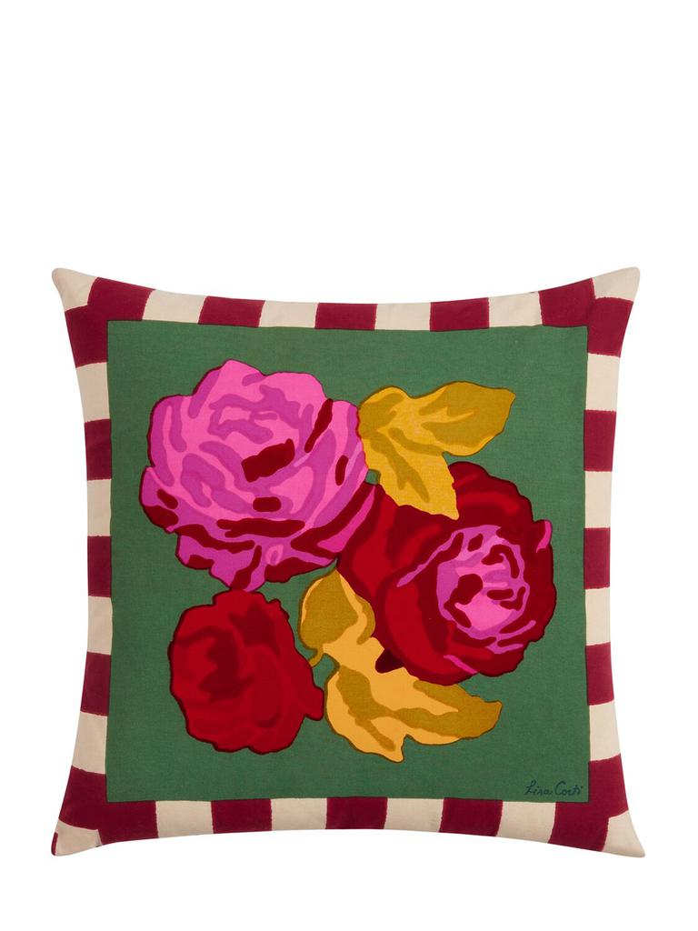 LISA CORTI Nizam Stripes Green Cushion