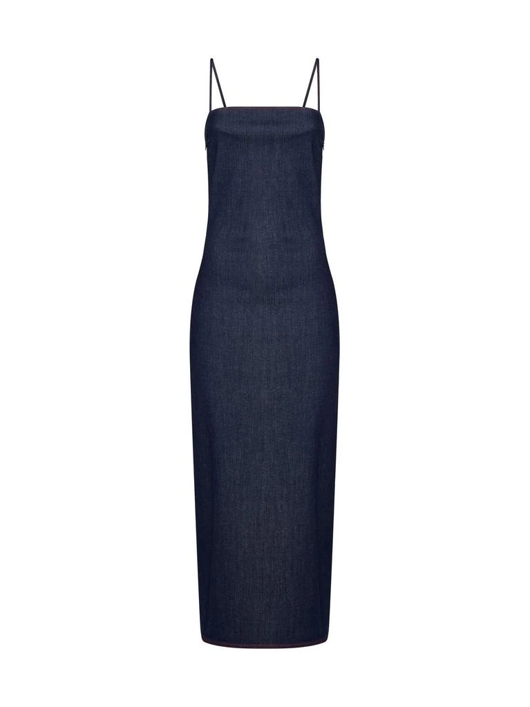 Alaïa Alaïa Spaghetti Straps Sleeveless Denim Dress 1
