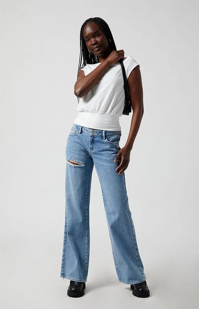 PacSun Medium Indigo Ripped Low Rise Girlfriend Jeans 2