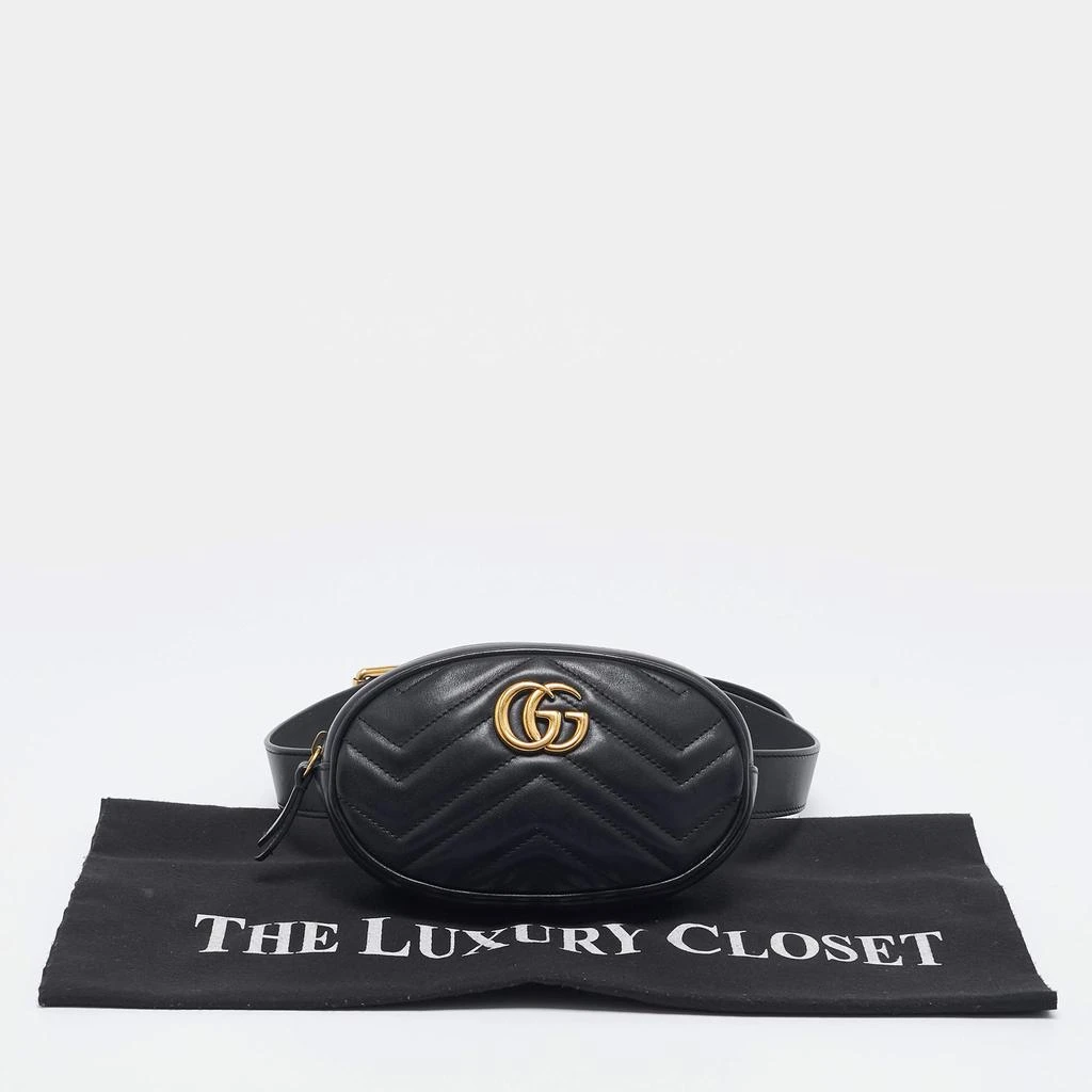 Gucci Gucci Black Matelassé Leather Mini GG Marmont Belt Bag 11