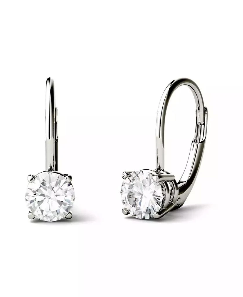 Charles & Colvard Moissanite Leverback Earrings (3 ct. t.w. Diamond Equivalent) in 14k White or Yellow Gold 1