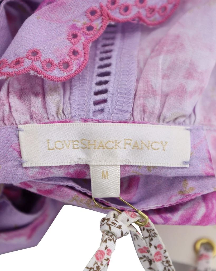 LOVESHACKFANCY Love Shack Fancy Karsten Floral Crop Top in Lilac Cotton 4
