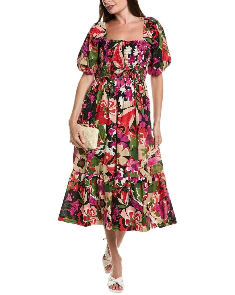 knee length dresses for ladies Crew Neck A-line Midi Dress