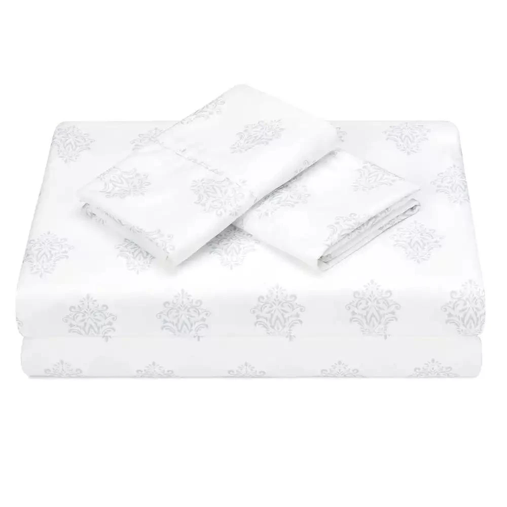 Chanasya Premium Ceramic Leaves Botanical Print Ultra Soft Microfiber 4-Pc. Sheet Set 7