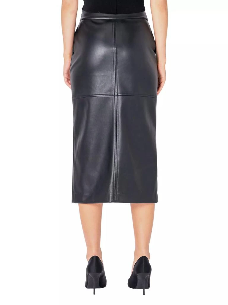 Endless Rose Leather Front Slit Midi Skirt 5