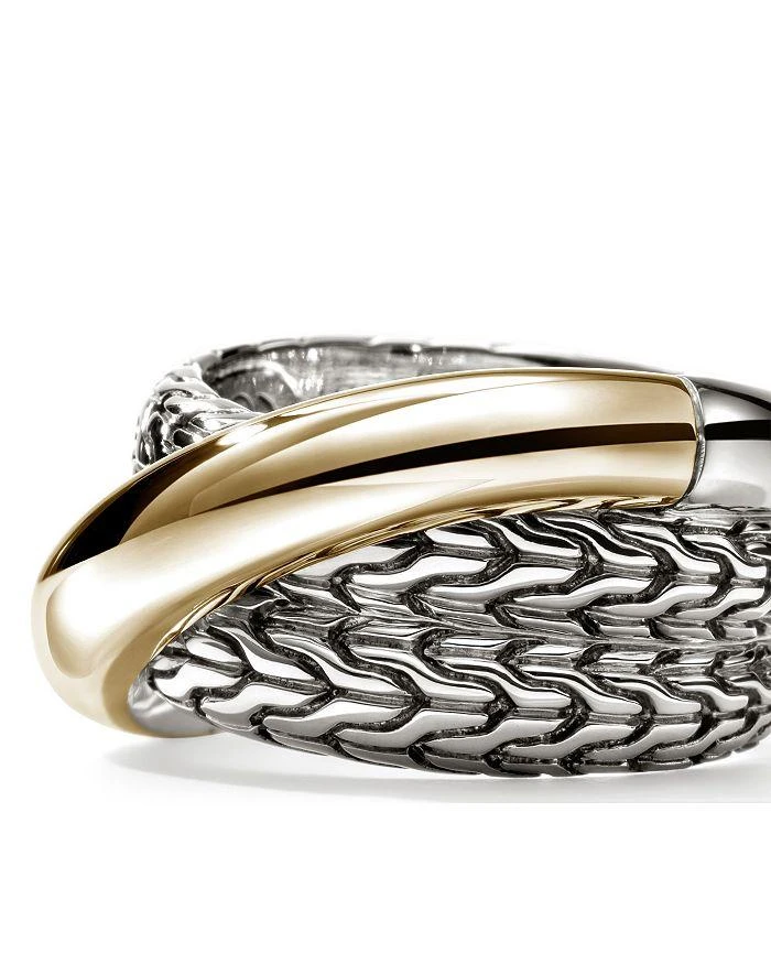 John Hardy 14K Yellow Gold & Sterling Silver JH Essentials Crossover Ring 5
