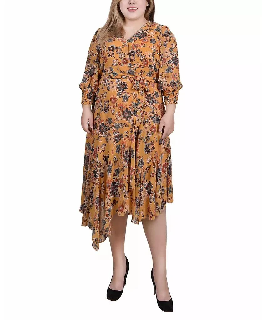 chiffon handkerchief dress Sunshine Floral Swiss Dot Chiffon Handkerchief Maxi Dress