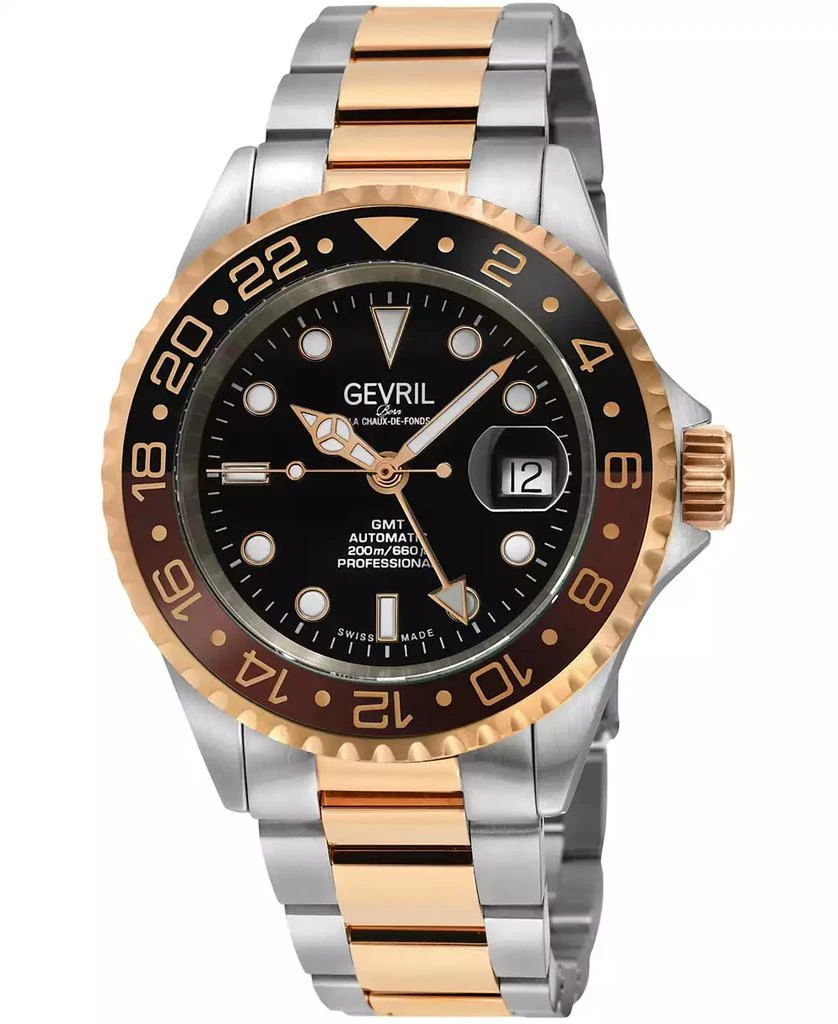 Gevril Men's Wall Street Swiss Automatic Two-Tone Stainless Steel Watch 1