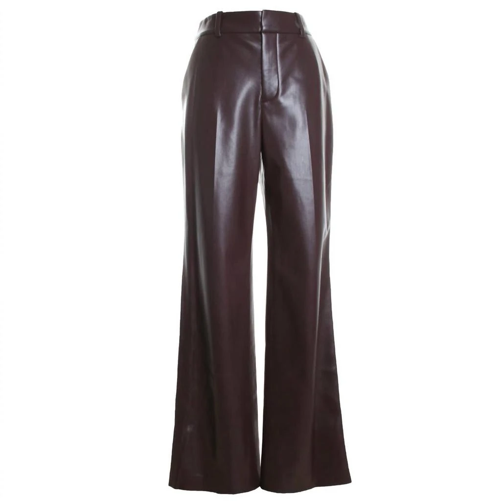 Alice + Olivia Alice + Olivia - Women's Alexander High Rise Vegan Leather Slim Straight Trouser