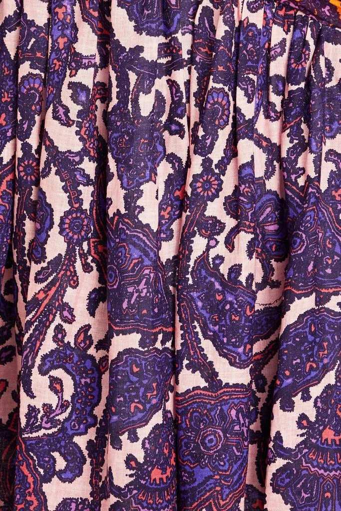 Zimmermann Cutout knotted printed linen midi dress 4