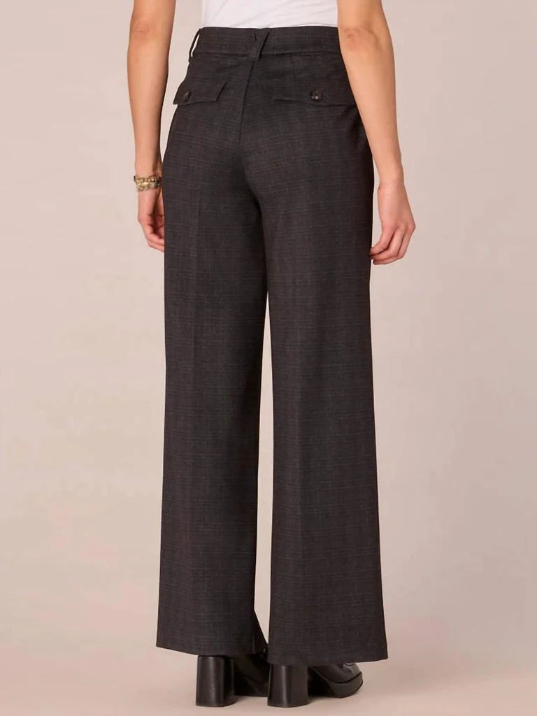 Democracy Democracy - Skyrise Plaid Ponte Wide Leg Trousers with Flap Pockets 3