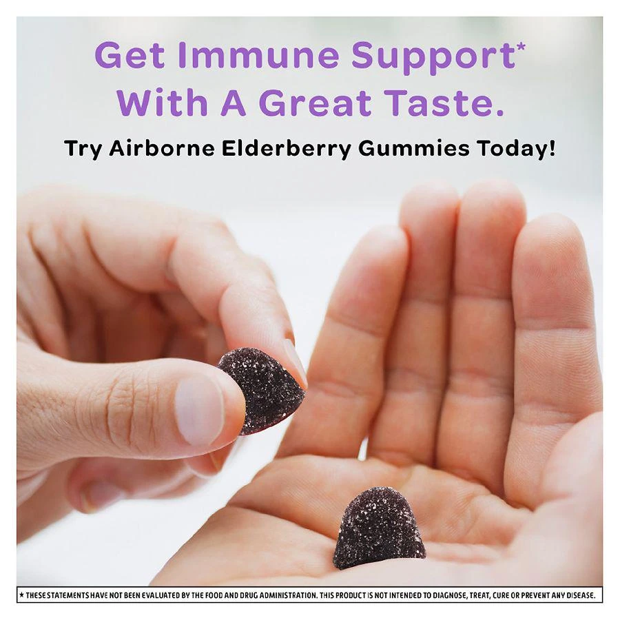 Airborne Vitamin C, E, Zinc, Minerals & Herbs Immune Kids Gummies Elderberry 6