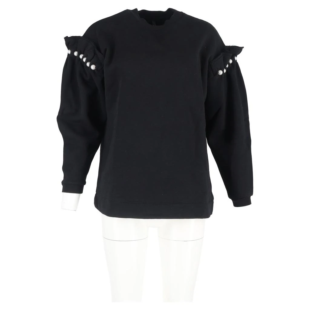 MOTHER OF PEARL Dani Cropped Sweatshirt In Black Cotton 1
